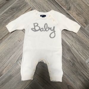 BabyGAP Cream “Baby” Romper, 0-3M